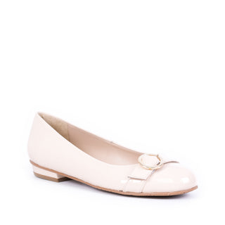 brenda-zaro-漆皮鈕扣芭蕾鞋-粉膚色
