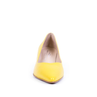 brenda-zaro-真皮尖頭細跟鞋-黃